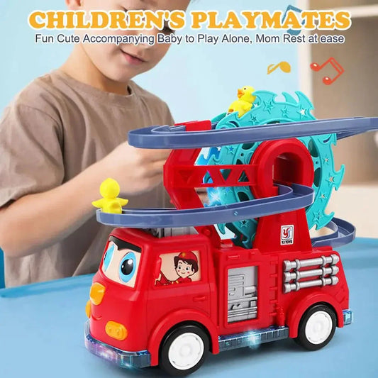 2IN1 FIRE ENGINE DUCK SLIDING OVER MUSICAL TRUCK TOY